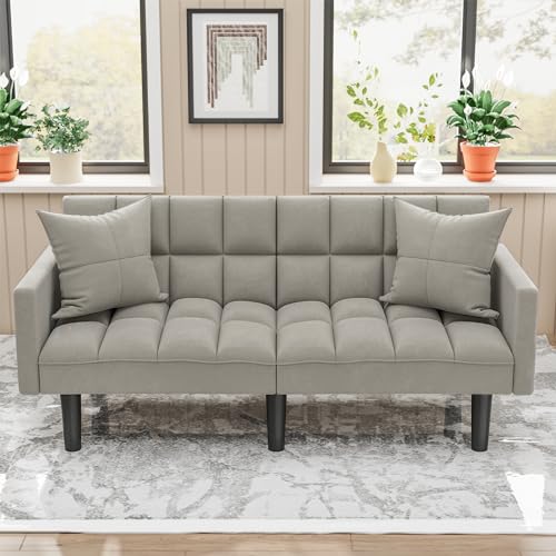 Modern Grey 3-in-1 Convertible Futon Sofa Bed