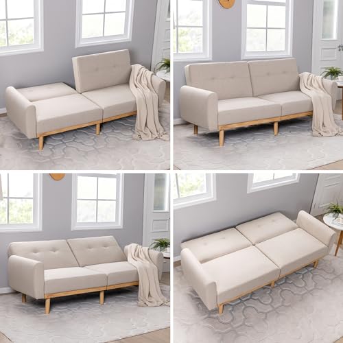 Erdoru 79" Convertible Futon Sofa Bed - Beige