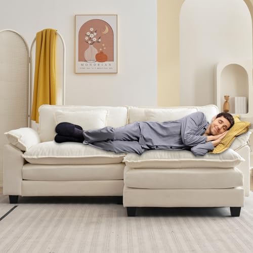 Comfy Modern Sectional Sofa with Pillows & Ottoman
