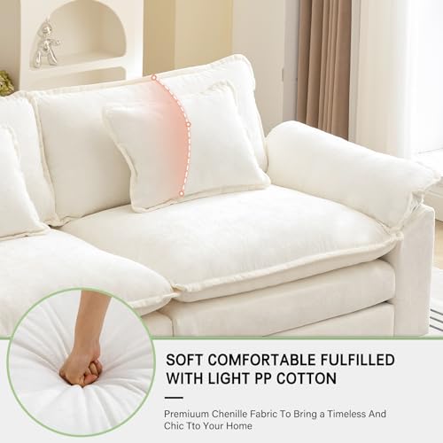 Comfy Modern Sectional Sofa with Pillows & Ottoman