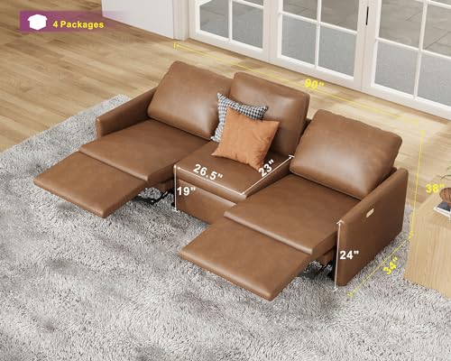 AMERLIFE 3-Seat Power Recliner Sofa with USB