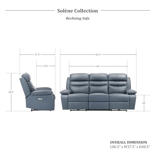 Lexicon Power Recliner Sofa with USB Port