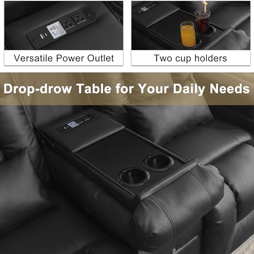 URRED Power Recliner Loveseat with LED Lights