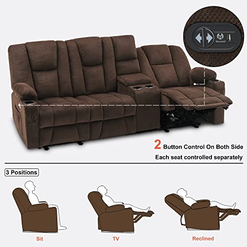 MCombo Electric Reclining Sofa with Heat & Massage