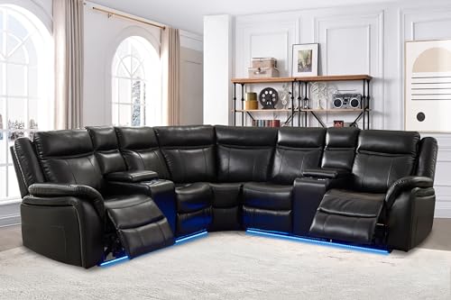 ELIASER LED Reclining Sectional Sofa with Storage