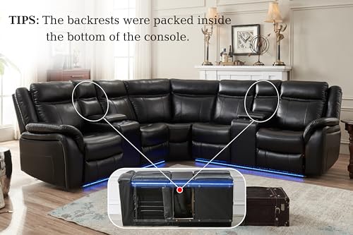 ELIASER LED Reclining Sectional Sofa with Storage