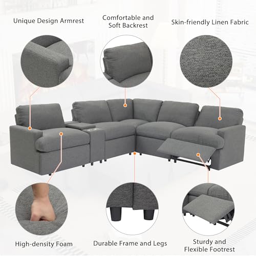 LUMISOL Power Recliner Corner Sofa with Storage Box