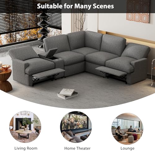 LUMISOL Power Recliner Corner Sofa with Storage Box
