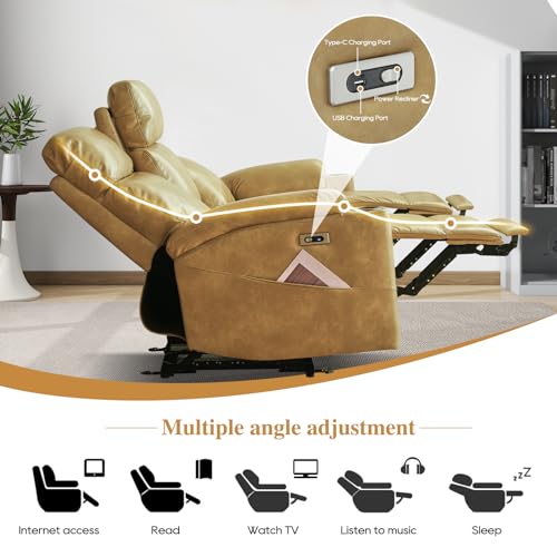 Power Reclining 3-Seater Sofa with Cup Holders