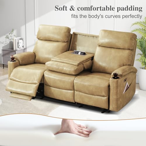 Power Reclining 3-Seater Sofa with Cup Holders