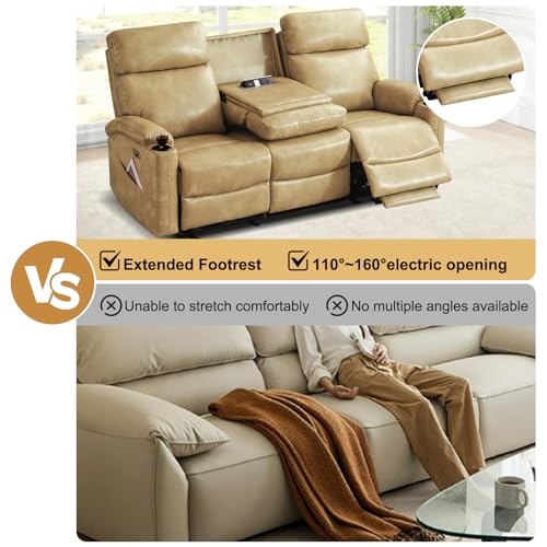 Power Reclining 3-Seater Sofa with Cup Holders