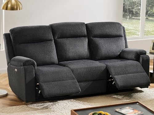 LARMACE 3-Seater Power Recliner Sofa - Dark Grey
