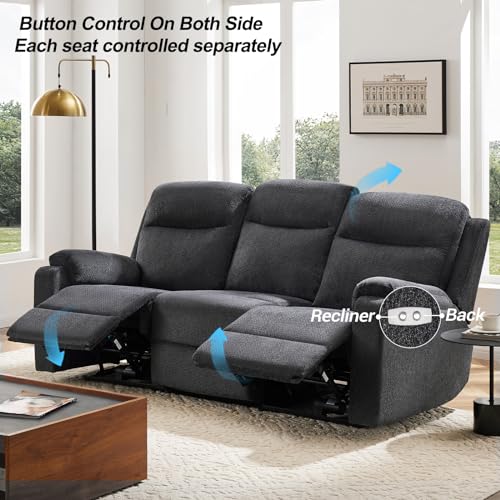 LARMACE 3-Seater Power Recliner Sofa - Dark Grey