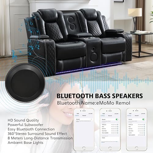 Power Recliner Sofa Set with Bass Speaker