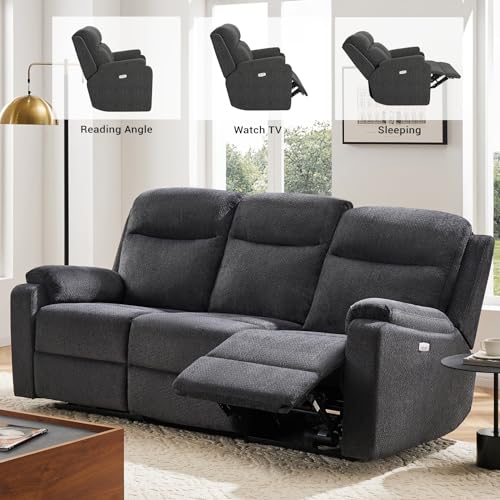 LARMACE 3-Seater Power Recliner Sofa - Dark Grey