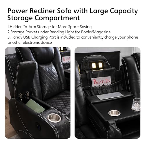 Power Recliner Sofa Set with Bass Speaker