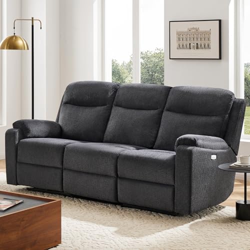 LARMACE 3-Seater Power Recliner Sofa - Dark Grey