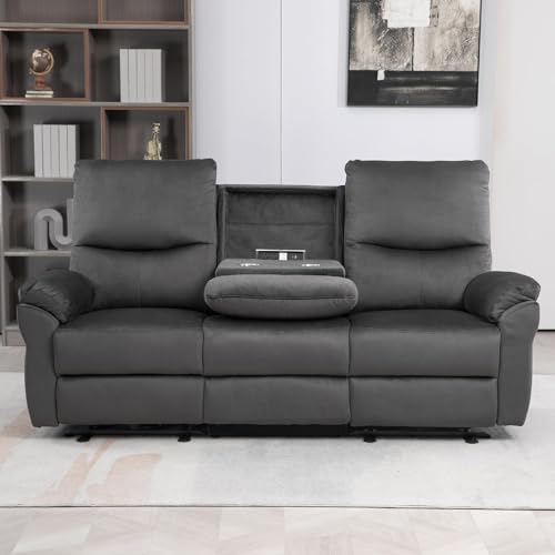 Modern Power Reclining Sofa with USB & Cup Holders