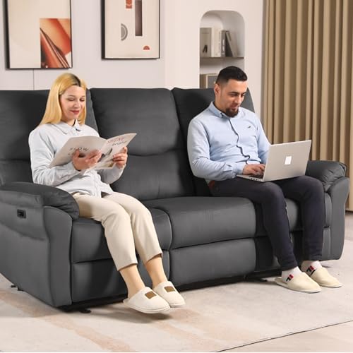 Modern Power Reclining Sofa with USB & Cup Holders