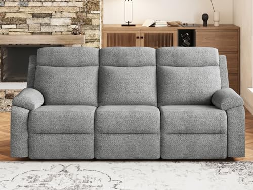 Light Gray 3-Seater Power Recliner Sofa