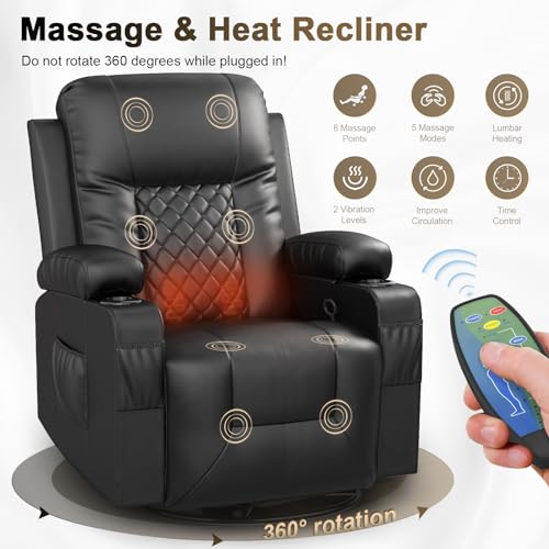 Modern Recliner Sofa Set with Swivel Chair