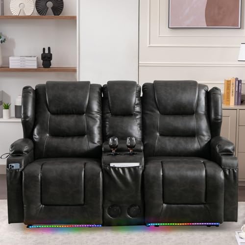 Oprisen Electric Recliner Loveseat with USB & Console