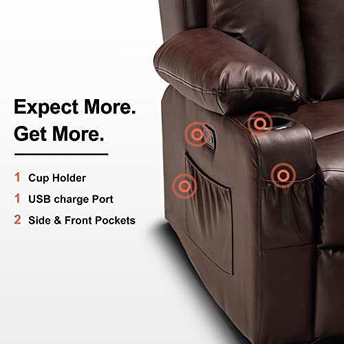 MCombo Power Reclining Loveseat with Heat, Massage & Cup Holders