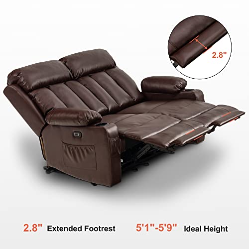 MCombo Power Reclining Loveseat with Heat, Massage & Cup Holders