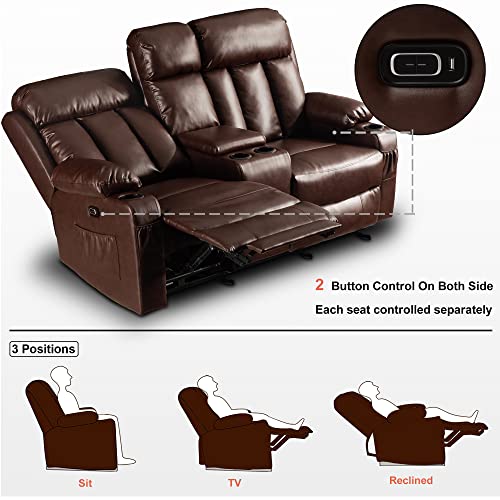 MCombo Power Recliner Loveseat with Heat & Massage
