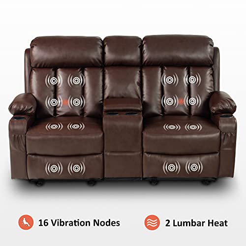 MCombo Power Recliner Loveseat with Heat & Massage