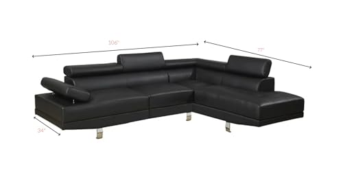 Liveasy L-Shaped Faux Leather Sectional Sofa Set