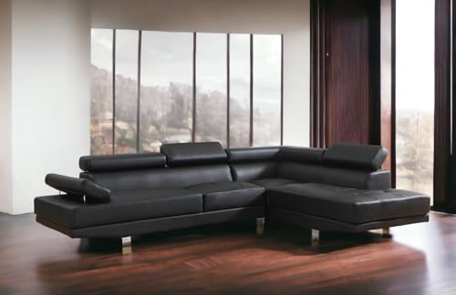 Liveasy L-Shaped Faux Leather Sectional Sofa Set
