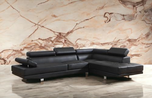 Liveasy L-Shaped Faux Leather Sectional Sofa Set