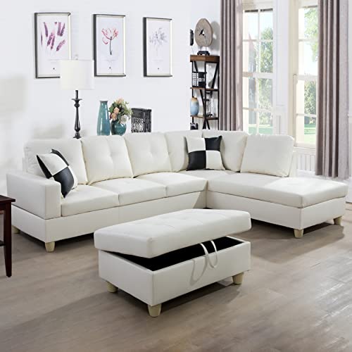 Lostcat White Sectional Sofa - Spacious & Stylish