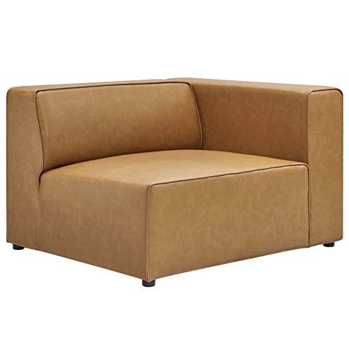 Tan Vegan Leather 3-Piece Sectional Sofa Set