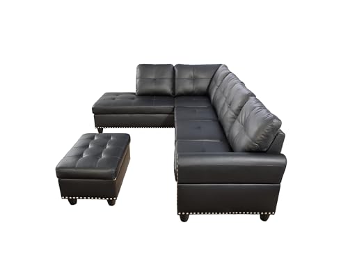 Stylish L-Shape Convertible Sofa with Storage