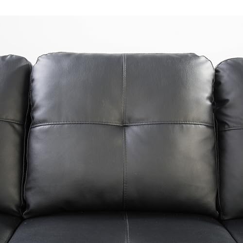 3-Piece Faux Leather L-Shaped Sectional Sofa Set