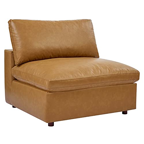 Modway Commix Modular Reclining Sofa, Tan Vegan Leather