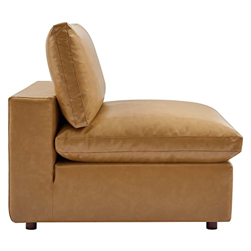 Modway Commix Modular Reclining Sofa, Tan Vegan Leather
