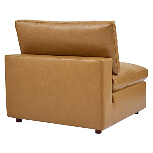 Modway Commix Modular Reclining Sofa, Tan Vegan Leather