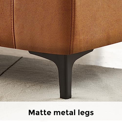 Brown Mid-Century Modern 100" L-Shaped Sofa