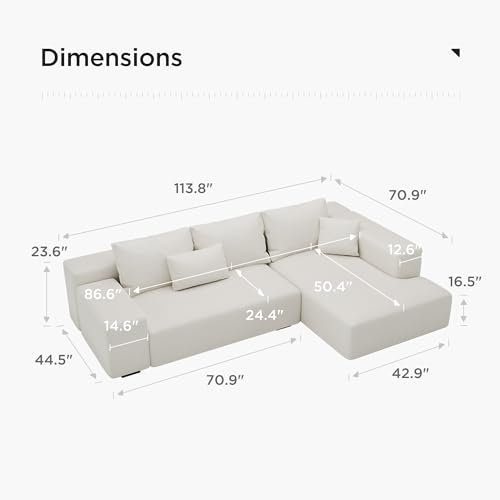 Oversized Modern L-Shaped Sectional Sofa Set