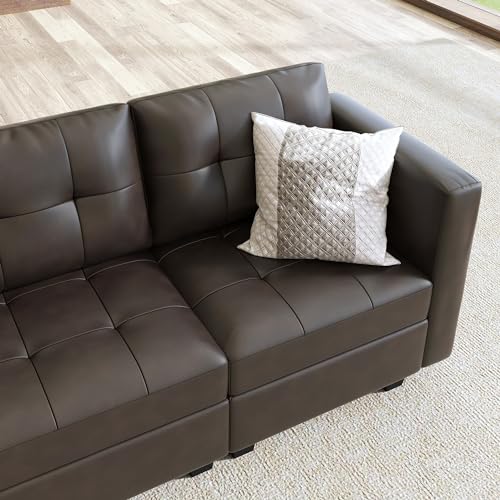 HONBAY Brown Modular Sectional Sofa with Storage