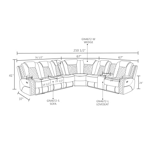 Black Leather Reclining Corner Sectional Sofa Set
