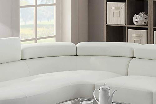 Poundex Faux Leather Sectional Sofa - Bobkona Isidro