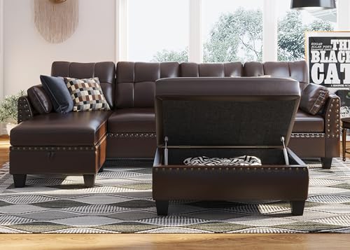 Modern Faux Leather L-Shaped Sectional Sofa Set