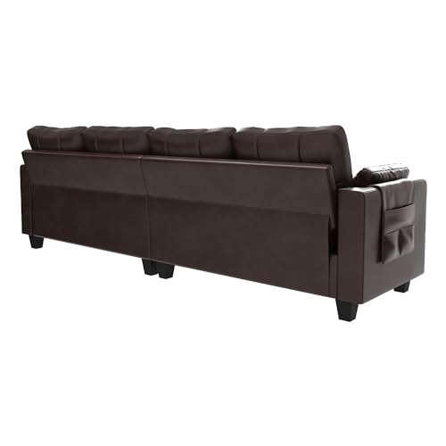 Modern Faux Leather L-Shaped Sectional Sofa Set