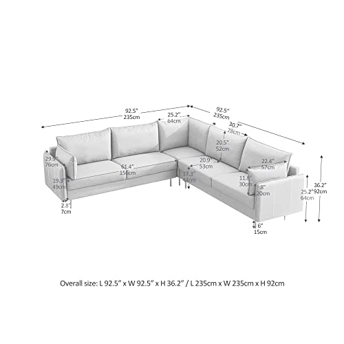 L-Shape Modular Sectional Sofa for Living Room