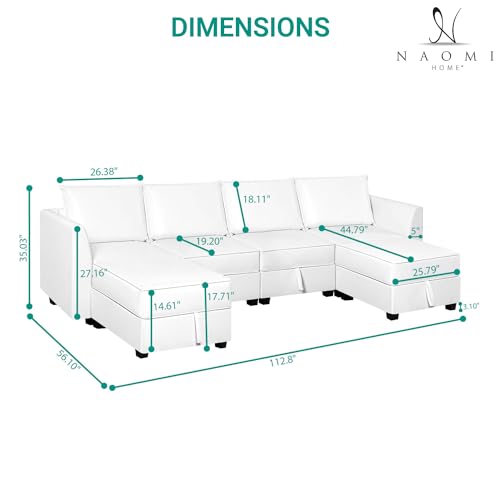 Naomi Home U-Shaped Modular Sectional Sofa Set