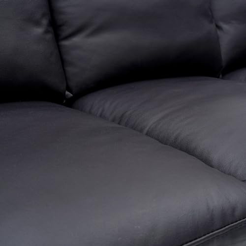 Modern Black L-Shaped Convertible Sofa Set